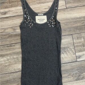 Abercrombie & Fitch Gray McBling 2000s Embellished Women's Tank Top M